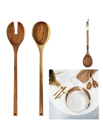 Garden Spirit Sztućce sałatkowe w kolorze brązowym