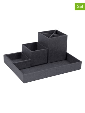 BigsoBox 4-delige set: desktop-organizer "Lena" zwart