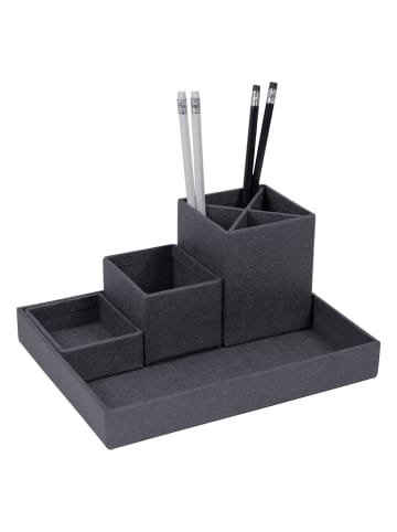 BigsoBox 4-delige set: desktop-organizer "Lena" zwart
