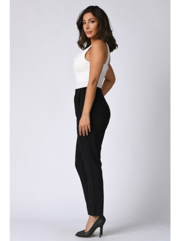 Plus Size Company Jumpsuit "Abby" wit/zwart
