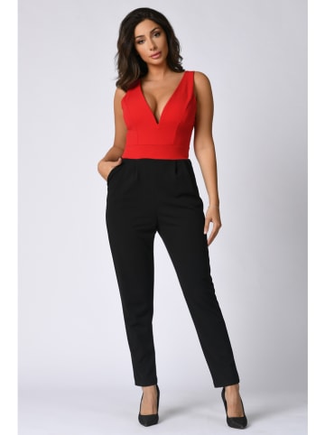 Plus Size Company Jumpsuit "Abby" rood/zwart