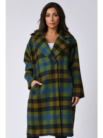 Plus Size Company Wełniany płaszcz w kolorze zielonym