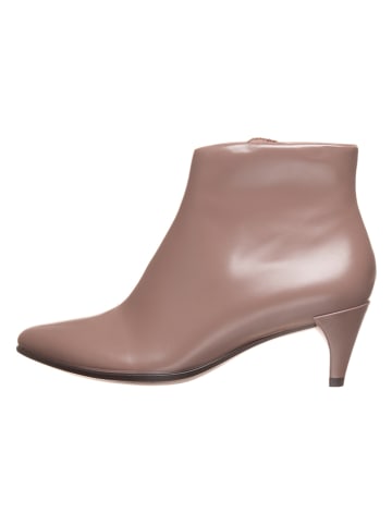 Ecco Leder-Ankle-Boots in Hellbraun