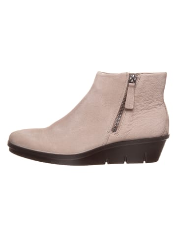 Ecco Leder-Ankle-Boots in Hellgrau