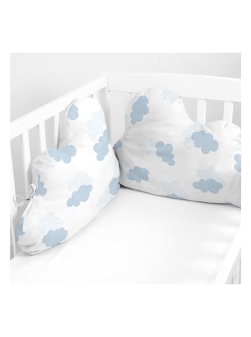 Basic Kids Bettnestchen-Kissen "Clouds" in Weiß/ Hellblau