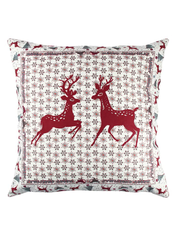 Colorful Cotton Kissen in Rot/ Weiß