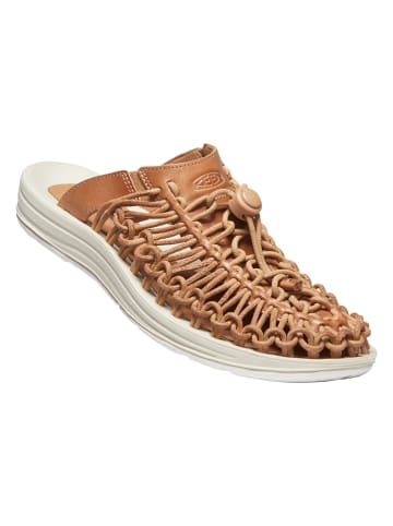 Keen Leder-Pantoletten "Uneek - Limited Edition" in Hellbraun