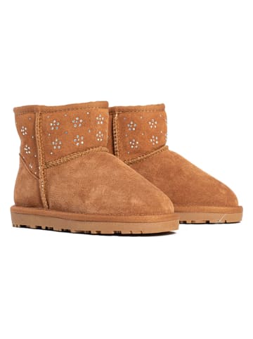 NICEBAY Leren winterboots "Maeve" bruin
