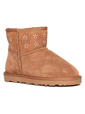 NICEBAY Leren winterboots "Maeve" bruin