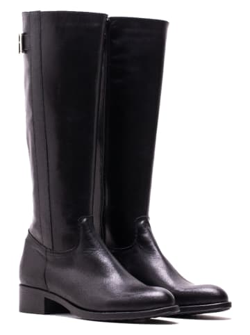 Bluegenex Leder-Stiefel in Schwarz