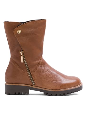 Bluegenex Leren boots lichtbruin