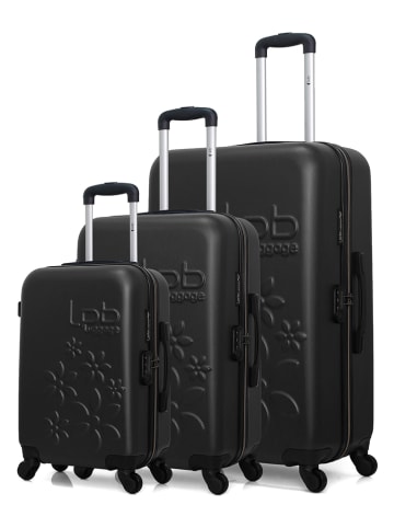 Les P´tites Bombes 3tlg. Hardcase-Trolleyset "Eleonor" in Schwarz