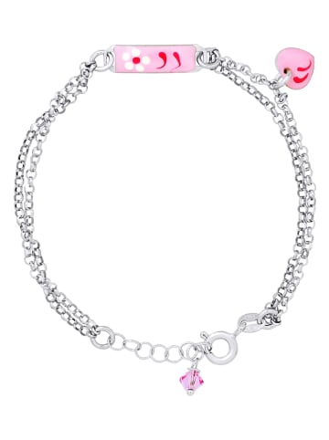 Kidwell Zilveren armband met sierelement "Pink flower"