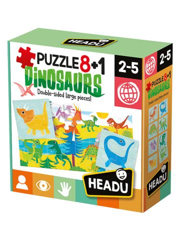 Headu 32tlg. Puzzle "8+1 Dinosaurier, multilinguale Version" - ab 2 Jahren