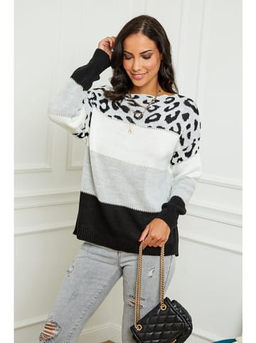 L'armoire de Suzette Sweter w kolorze czarno-jasnoszarym