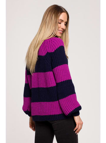made of emotion Sweter w kolorze fioletowo-czarnym