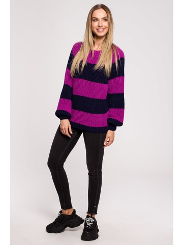 made of emotion Sweter w kolorze fioletowo-czarnym