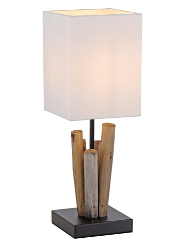 JUST LIGHT. Lampa stołowa "Abuja" w kolorze biało-brązowym - wys. 43,5 cm