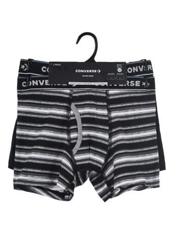 Converse 2er-Set: Boxershorts in Schwarz/ Grau