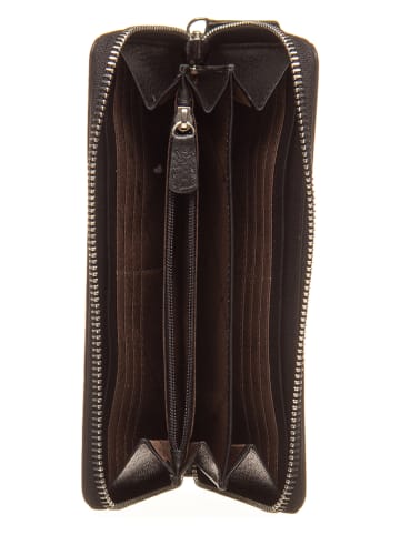 Braun Büffel Leder-Geldbörse in Schwarz - (B)19 x (H)10 x (T)2 cm