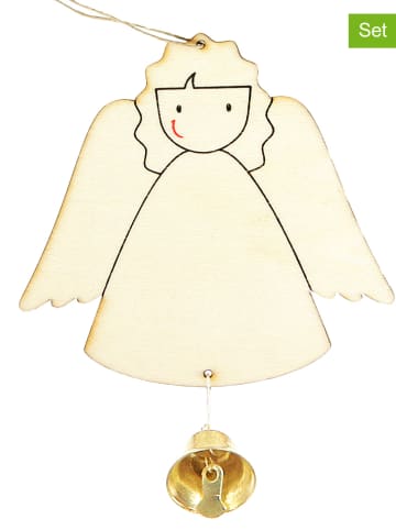 SUNNYSUE 6er-Set: Holzanhänger "Lockiges Engelchen"