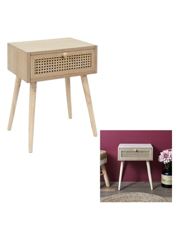 The Home Deco Kids Stolik nocny w kolorze beżowym - 40 x 55,5 x 30 cm