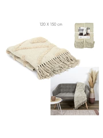 Ethnical Life Plaid in Taupe - (L)150 x (B)120 cm