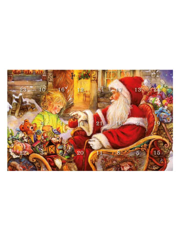 Krebs Glas Lauscha Mini-adventskalender "Kerstman met meisje" meerkleurig
