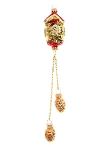 Krebs Glas Lauscha Kerstboomversiering "Koekoeks klok" goudkleurig - (L)15 cm