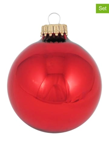 Krebs Glas Lauscha Kerstballen rood - 8 stuks - Ø 7 cm