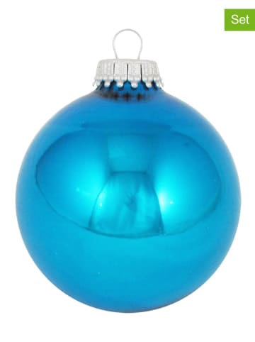 Krebs Glas Lauscha Kerstballen lichtblauw - 8 stuks