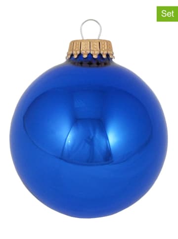 Krebs Glas Lauscha Kerstballen blauw - 8 stuks