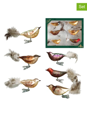 Krebs Glas Lauscha Kerstboomversiering "Bosvogels" meerkleurig - 6 stuks