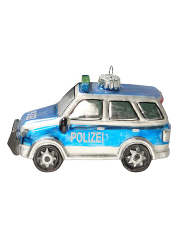 Krebs Glas Lauscha Christbaumornament "Polizei SUV" in Blau - (B)12 cm