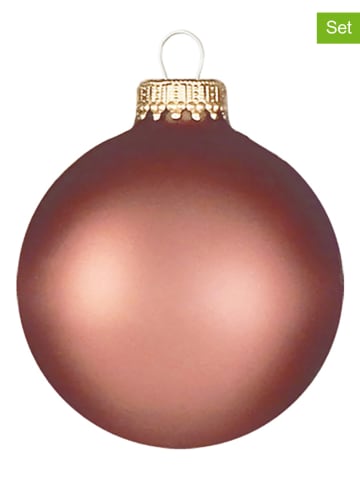 Krebs Glas Lauscha Christbaumkugeln in Braun - 8 Stück - Ø 7 cm