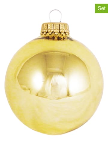 Krebs Glas Lauscha Kerstballen goudkleurig - 4 stuks