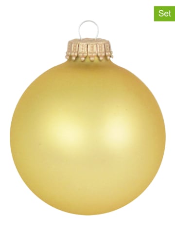 Krebs Glas Lauscha Kerstballen goudkleurig - 8 stuks
