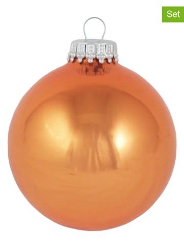 Krebs Glas Lauscha Kerstballen oranje - 8 stuks
