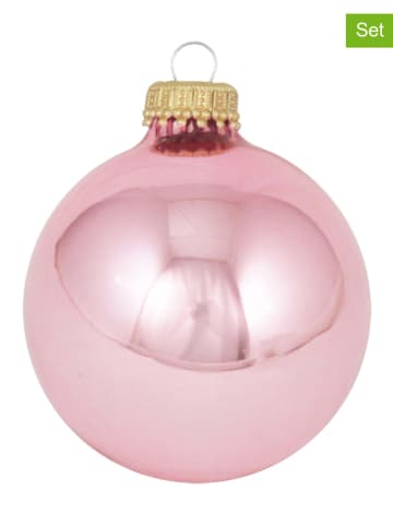 Krebs Glas Lauscha Kerstballen oudroze - 8 stuks - Ø 7 cm