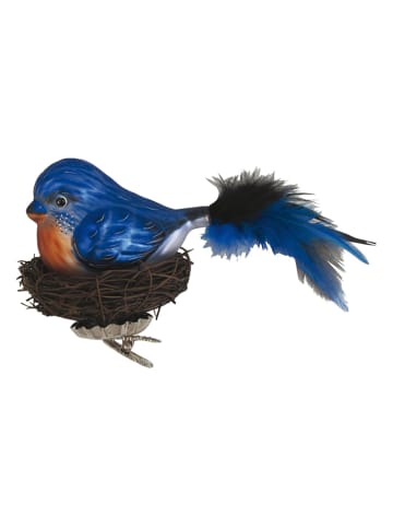 Krebs Glas Lauscha Kerstboomversiering "Vogel" blauw - (L)20 cm