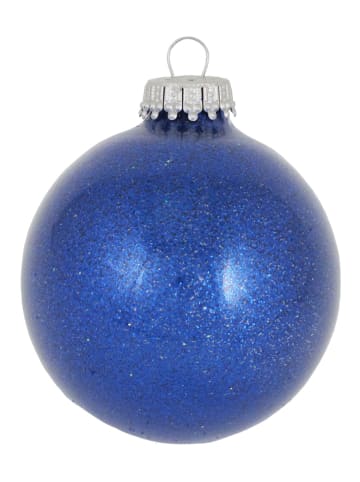 Krebs Glas Lauscha Kerstballen blauw - 6 stuks