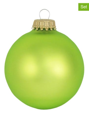 Krebs Glas Lauscha Christbaumkugeln in Hellgrün - 8 Stück