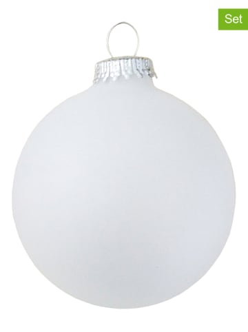 Krebs Glas Lauscha Bombki (4 szt.) w kolorze białym - Ø 8 cm