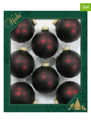Krebs Glas Lauscha Kerstballen bruin - 8 stuks - Ø 7 cm