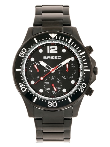 Breed Kwartshorloge "Pegasus" zwart