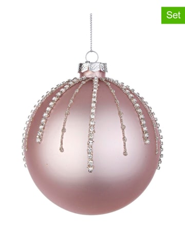 Bizzotto 4er-Set: Weihnachtskugeln in Rosa - Ø 10 cm