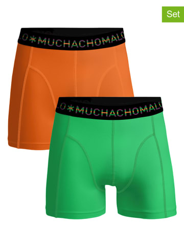 Muchachomalo Bokserki (2 pary) w kolorze pomarańczowym i zielonym