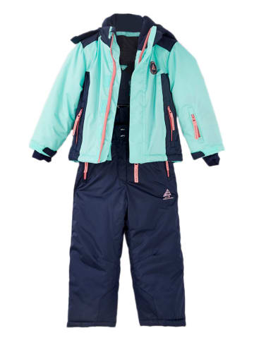 Peak Mountain 2-delige ski-/snowboardoutfit turquoise/donkerblauw