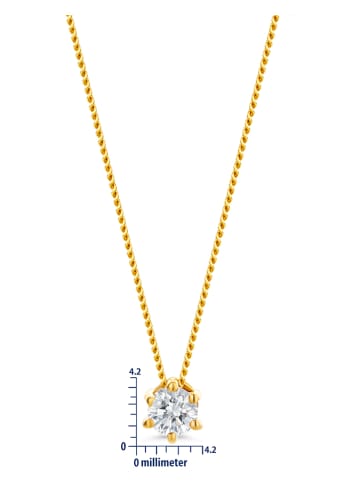 Diamant Exquis Gold-Halskette mit Diamant - (L)45 cm