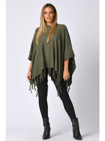 Cashmere Touch Poncho kaki